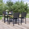 Juego de comedor de jardín 5 piezas ratán sintético negro