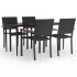 Juego de comedor de jardín 5 piezas ratán sintético