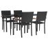 Juego de comedor de jardín 5 piezas ratán sintético