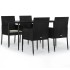 Set de muebles jardín 5 pzas con cojines ratán sintético