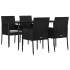 Set de muebles jardín 5 pzas con cojines ratán sintético