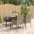 Set comedor jardín 5 pzas y cojines ratán sintético negro