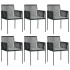 Set comedor jardín 7 pzas y cojines acero ratán sintético