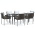 Juego comedor jardín 7 piezas y cojines ratán sintético y