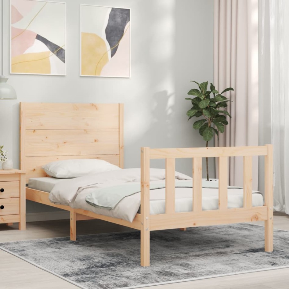 Estructura de cama con cabecero madera