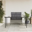 Juego de comedor jardín 2 pzas con cojines ratán sintético gris