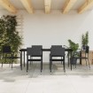 Juego de comedor de jardín 7 pzas ratán sintético y acero negro