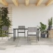 Juego de comedor jardín 5 pzas ratán sintético acero gris negro