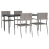 Juego de comedor jardín 5 pzas ratán sintético acero gris
