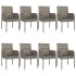 Set comedor jardín 9 pzas y cojines ratán sintético negro