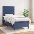 Cama box spring con colchón tela azul 80x200