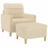 Sillón con taburete tela crema 60