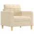 Sillón con taburete tela crema 60