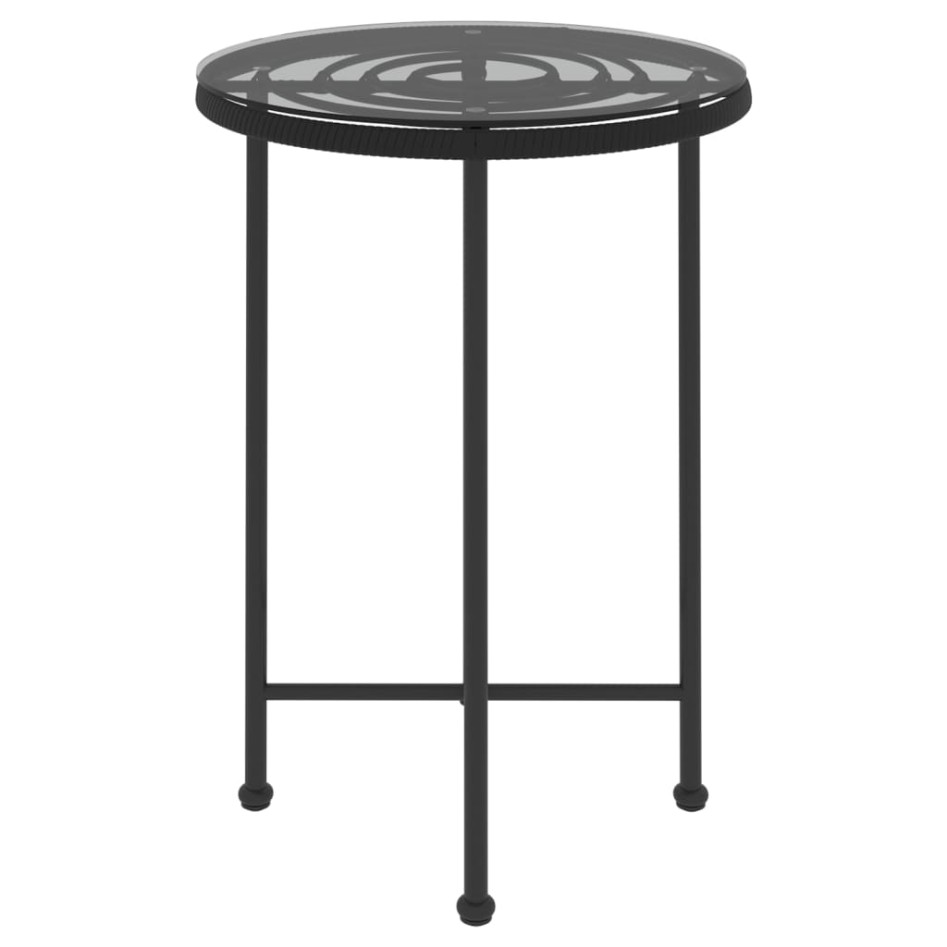Mesa de comedor de vidrio templado y acero negro 55
