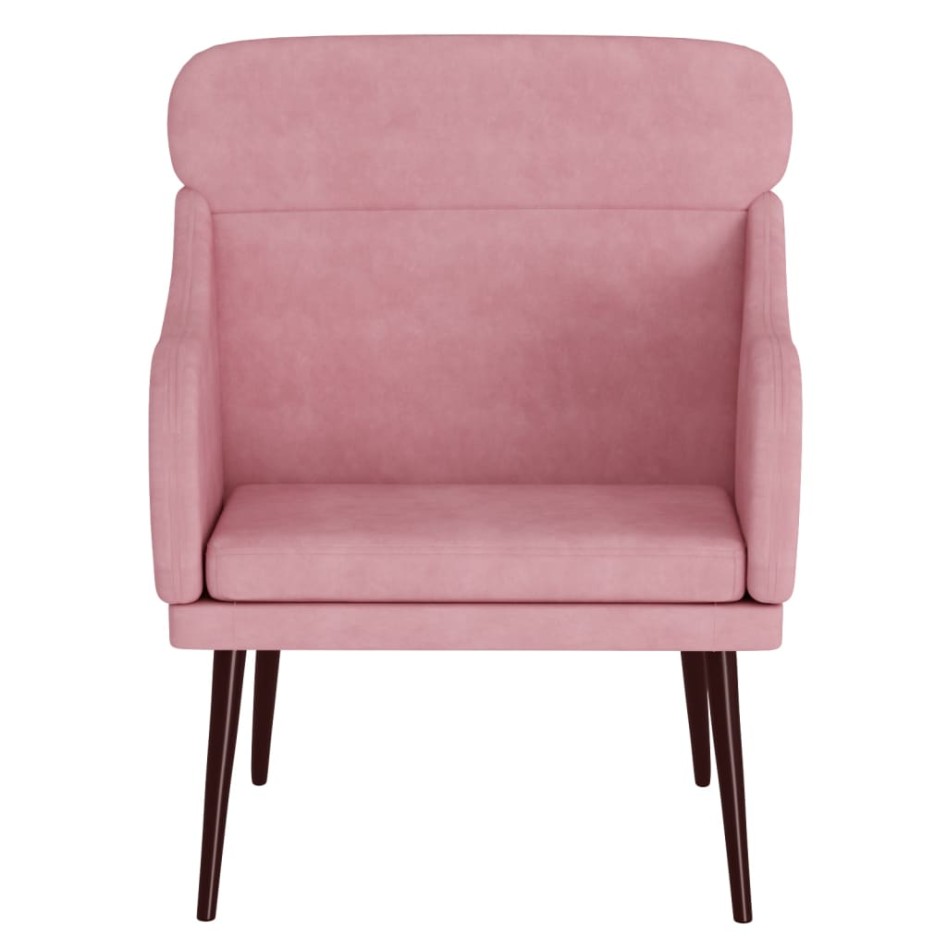 Sillón de terciopelo rosa 63x76x80
