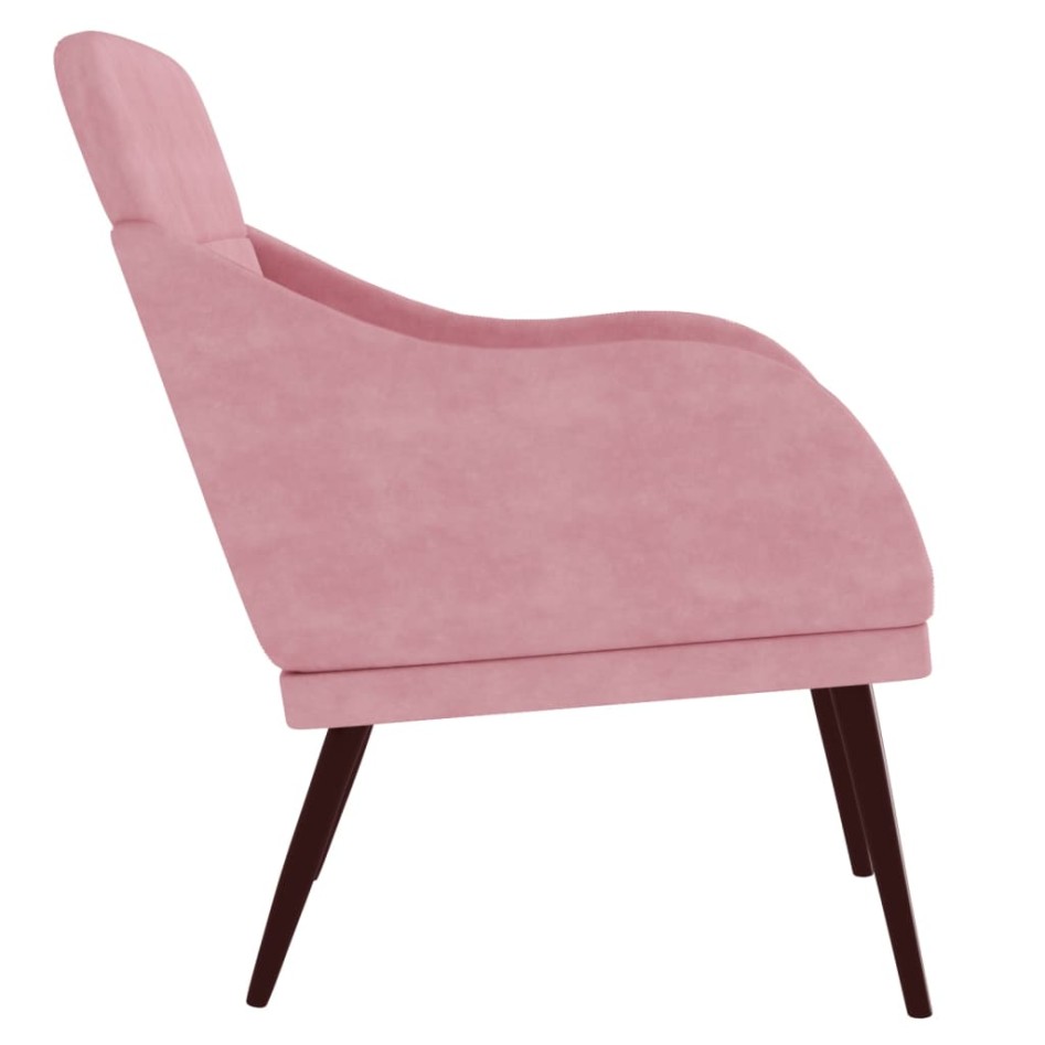 Sillón de terciopelo rosa 63x76x80