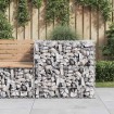 Cesta de gaviones hierro galvanizado color plateado 70x70x65 cm