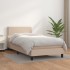 Cama box spring con colchón cuero sintético capuchino 90x200