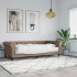 Sofá cama con colchón cuero sintético color capuchino 90x200