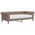 Sofá cama con colchón cuero sintético color capuchino 90x200