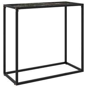 Mesa consola vidrio templado negro 80x35x75