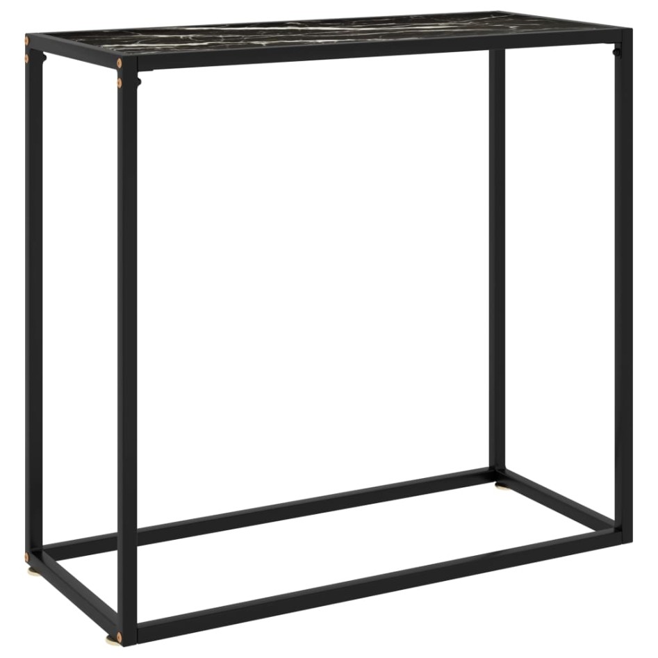 Mesa consola vidrio templado negro 80x35x75