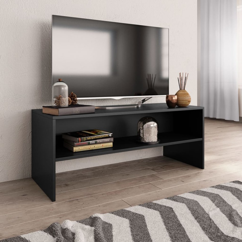 Mueble para TV madera contrachapada negro100x40x40