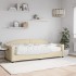 Sofá cama con colchón tela crema 90x200