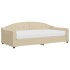 Sofá cama con colchón tela crema 90x200