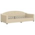 Sofá cama con colchón tela crema 90x200