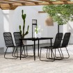 Juego de comedor de jardín 5 piezas negro