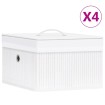 Cajas de almacenamiento de bambú 4 unidades blanco