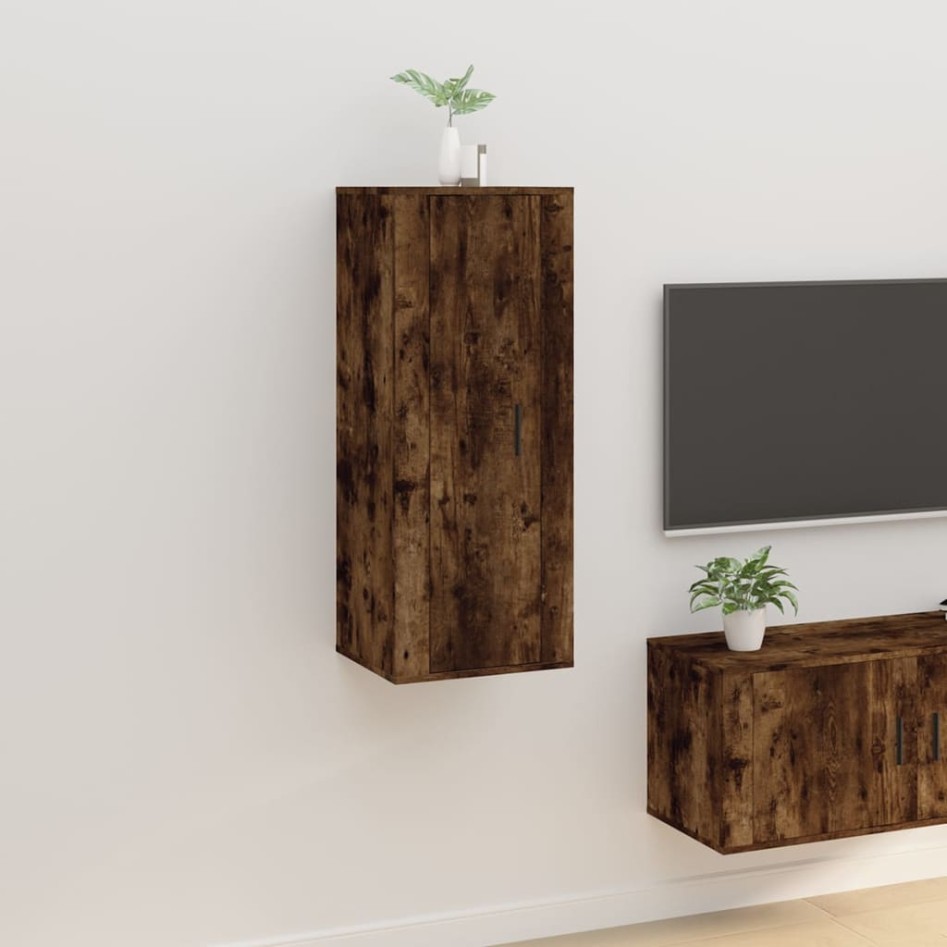 Mueble para TV de pared roble ahumado 40x34,5x100