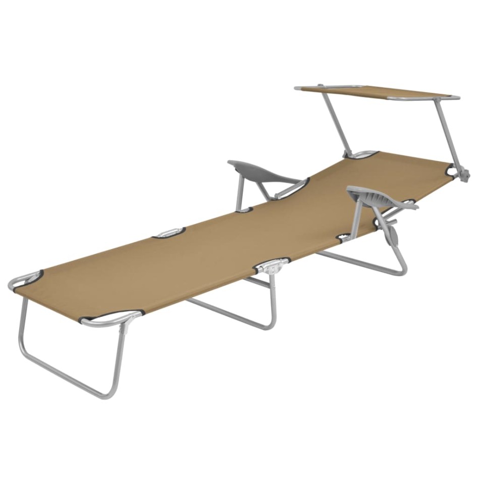 Tumbona plegable con toldo de acero