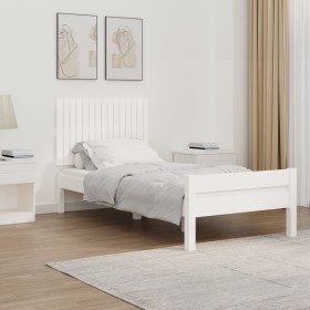 Cabecero de cama pared madera maciza pino blanco 95,5x3x60