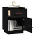 Mesita de noche madera maciza de pino negro 40x34x55