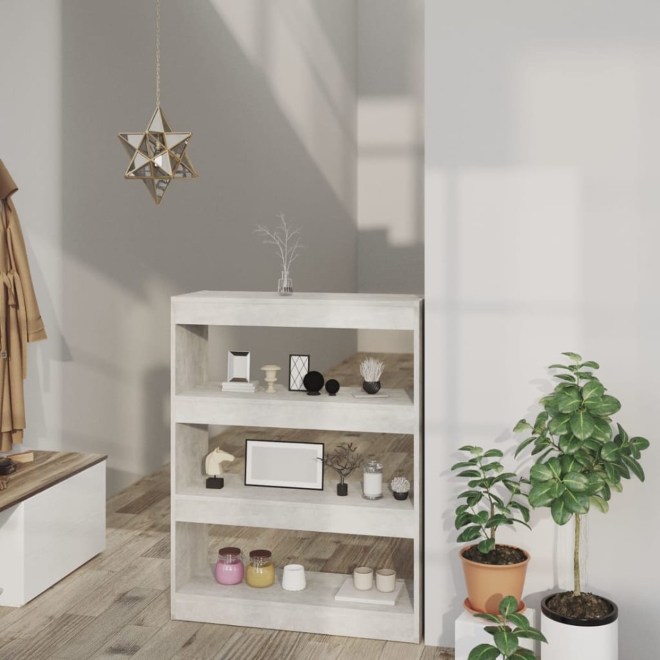 Estantería madera contrachapada gris hormigón 80x30x103