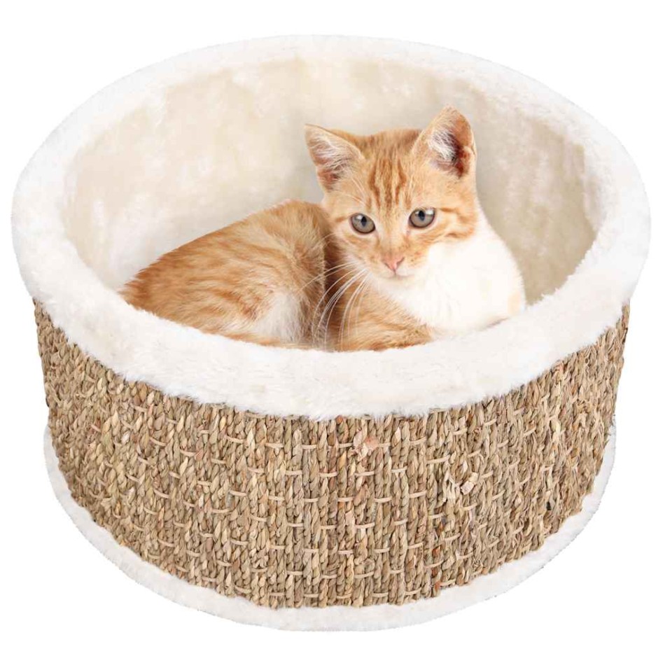 Cesta redonda para gatos 36 cm hierba