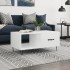 Mesa de centro madera contrachapada blanco brillo 90x50x40