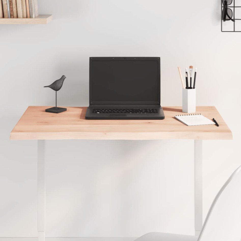Tablero de mesa madera maciza roble borde natural 80x50x2