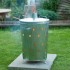 Nature Incinerador de jardín redondo de acero galvanizado 46x72