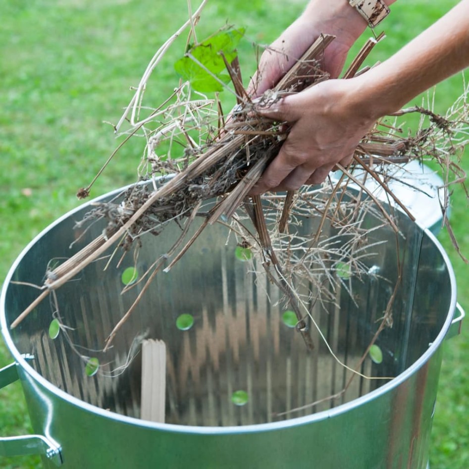 Nature Incinerador de jardín redondo de acero galvanizado 46x72