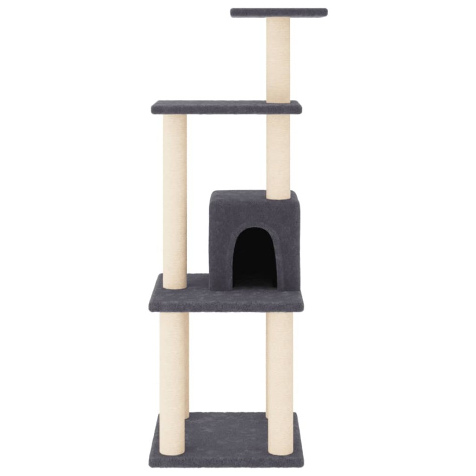 Rascador para gatos con postes de sisal gris oscuro 105
