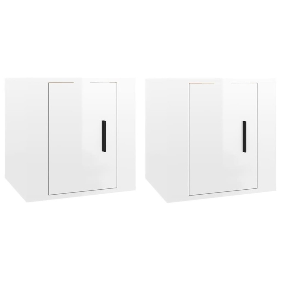 Muebles para TV de pared 2 uds blanco brillante 40x34,5x40