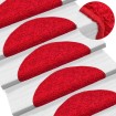 Alfombrillas de escalera 10 unidades rojo 56x17x3 cm