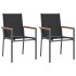 Sillas de jardín 2 uds textilene y acero negro 55x61,5x90