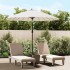 Sombrilla de jardín con palo de aluminio blanco arena 270
