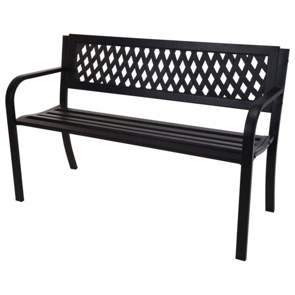 ProGarden Banco de acero negro 119x50x75