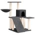 Rascador para gatos con postes de sisal gris oscuro 82