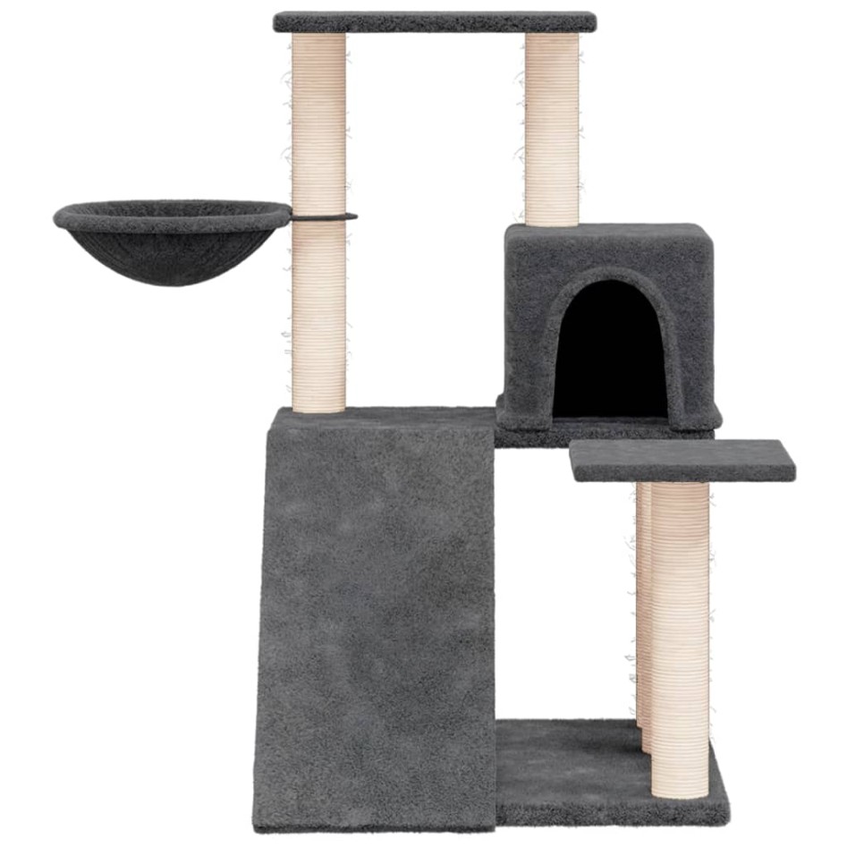 Rascador para gatos con postes de sisal gris oscuro 82